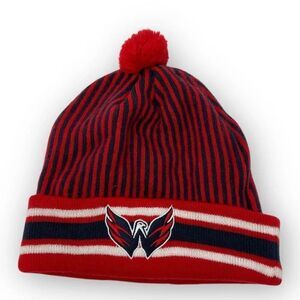 NHL Washington Capitals Soft Knit Winter Pom Pom Beanie Ski Cap Hat Red OSFM